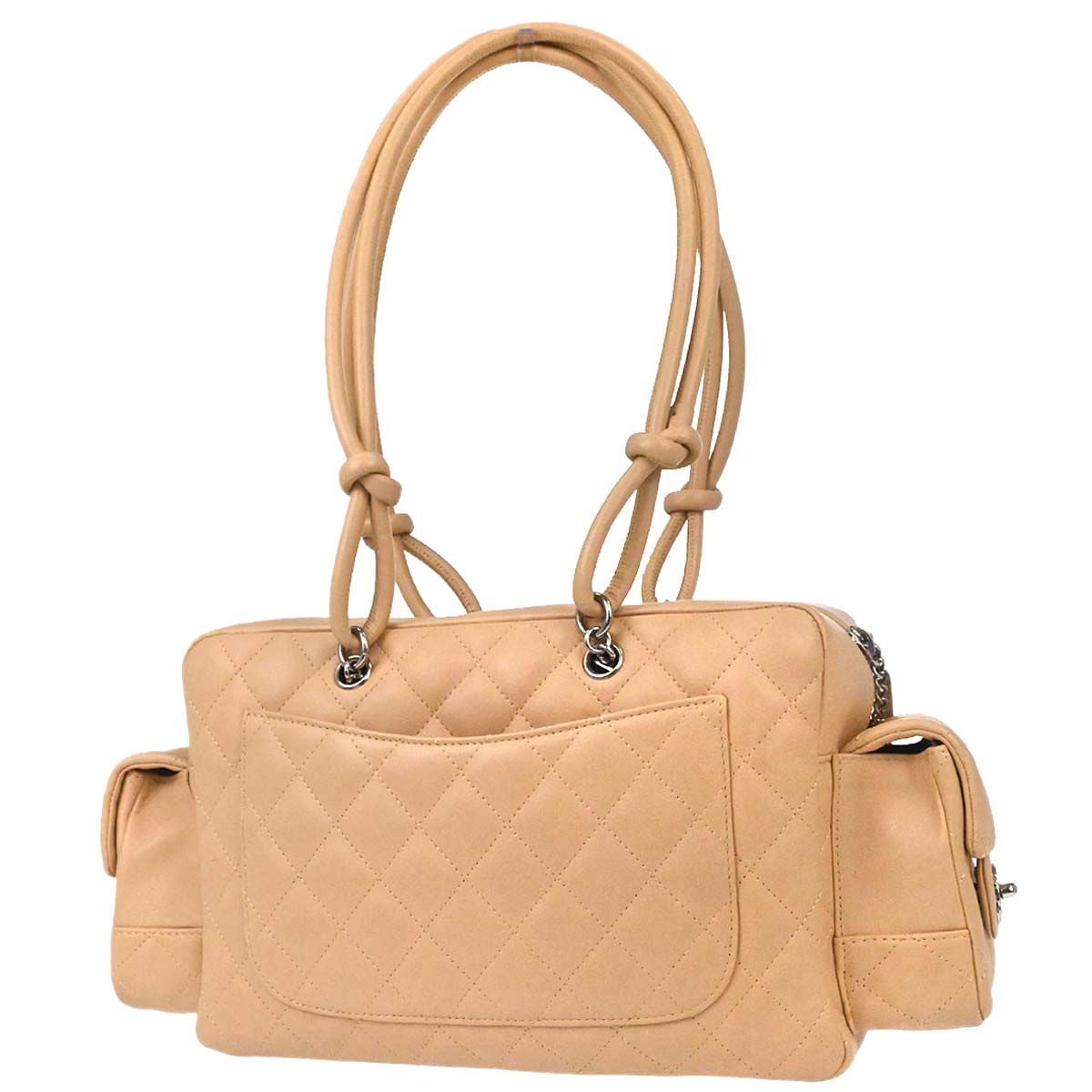 Chanel 2005-2006 Beige Calfskin Cambon Ligne Reporter Bag Handbag