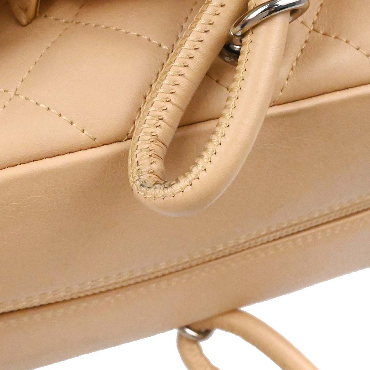 Chanel 2005-2006 Beige Calfskin Cambon Ligne Reporter Bag Handbag