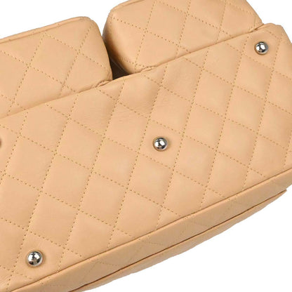 Chanel 2005-2006 Beige Calfskin Cambon Ligne Reporter Bag Handbag