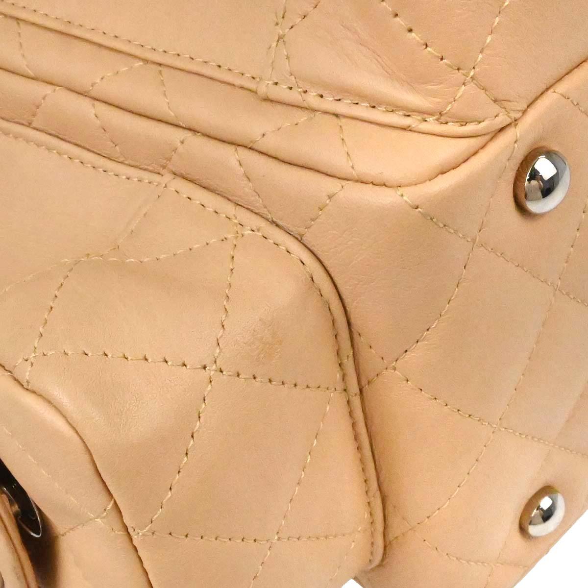 Chanel 2005-2006 Beige Calfskin Cambon Ligne Reporter Bag Handbag