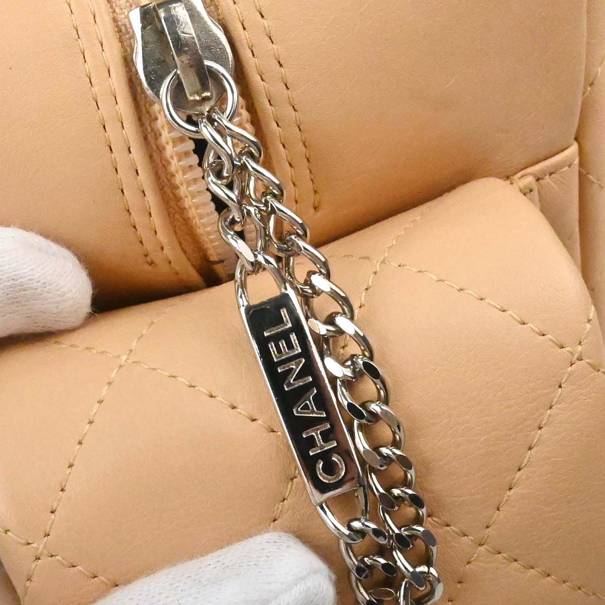 Chanel 2005-2006 Beige Calfskin Cambon Ligne Reporter Bag Handbag