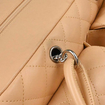 Chanel 2005-2006 Beige Calfskin Cambon Ligne Reporter Bag Handbag