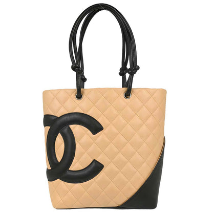 Chanel Beige Calfskin Cambon Ligne Tote Handbag
