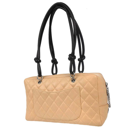 Chanel Beige Calfskin Cambon Ligne Bowling Bag 27