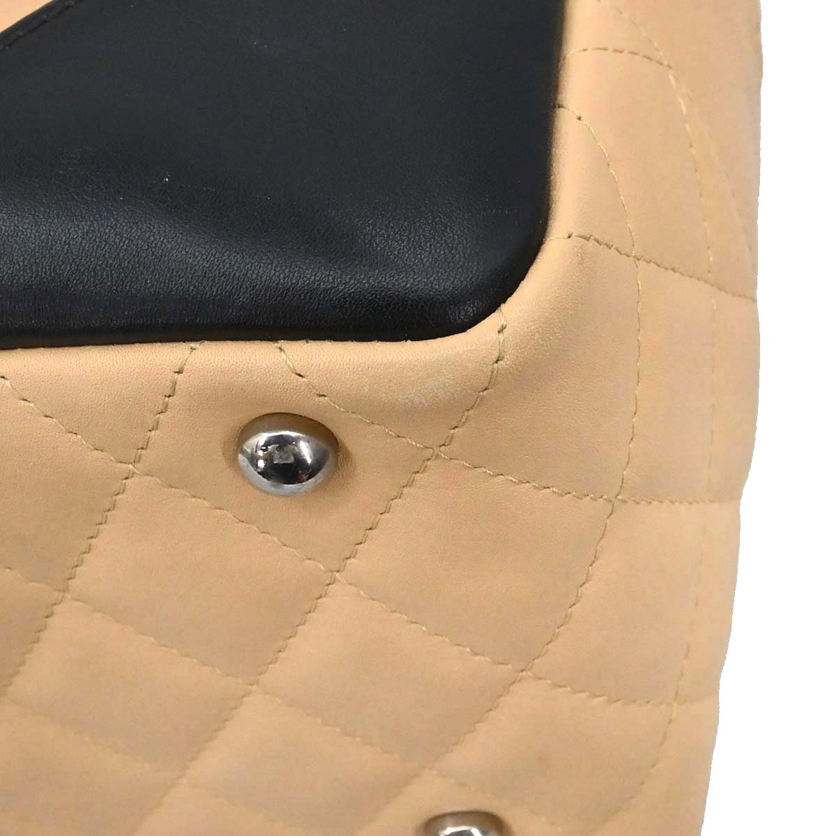 Chanel Beige Calfskin Cambon Ligne Bowling Bag 27