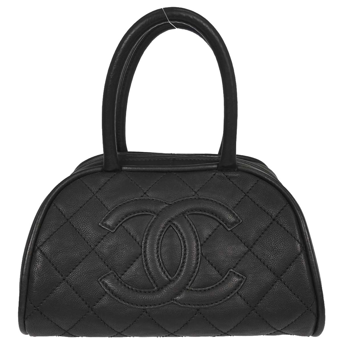 Chanel 2005-2006 Black Calfskin Bowling Bag 27