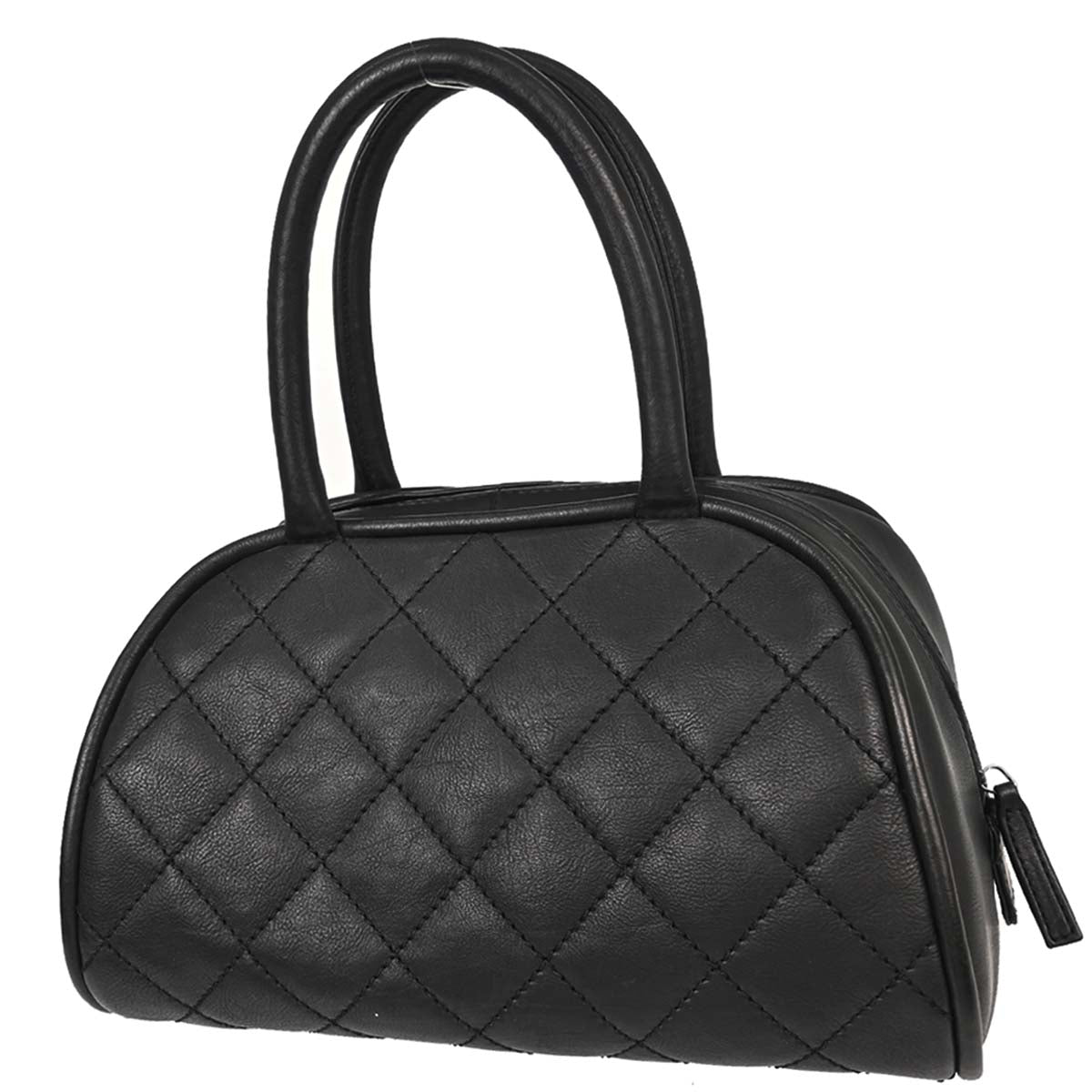 Chanel 2005-2006 Black Calfskin Bowling Bag 27