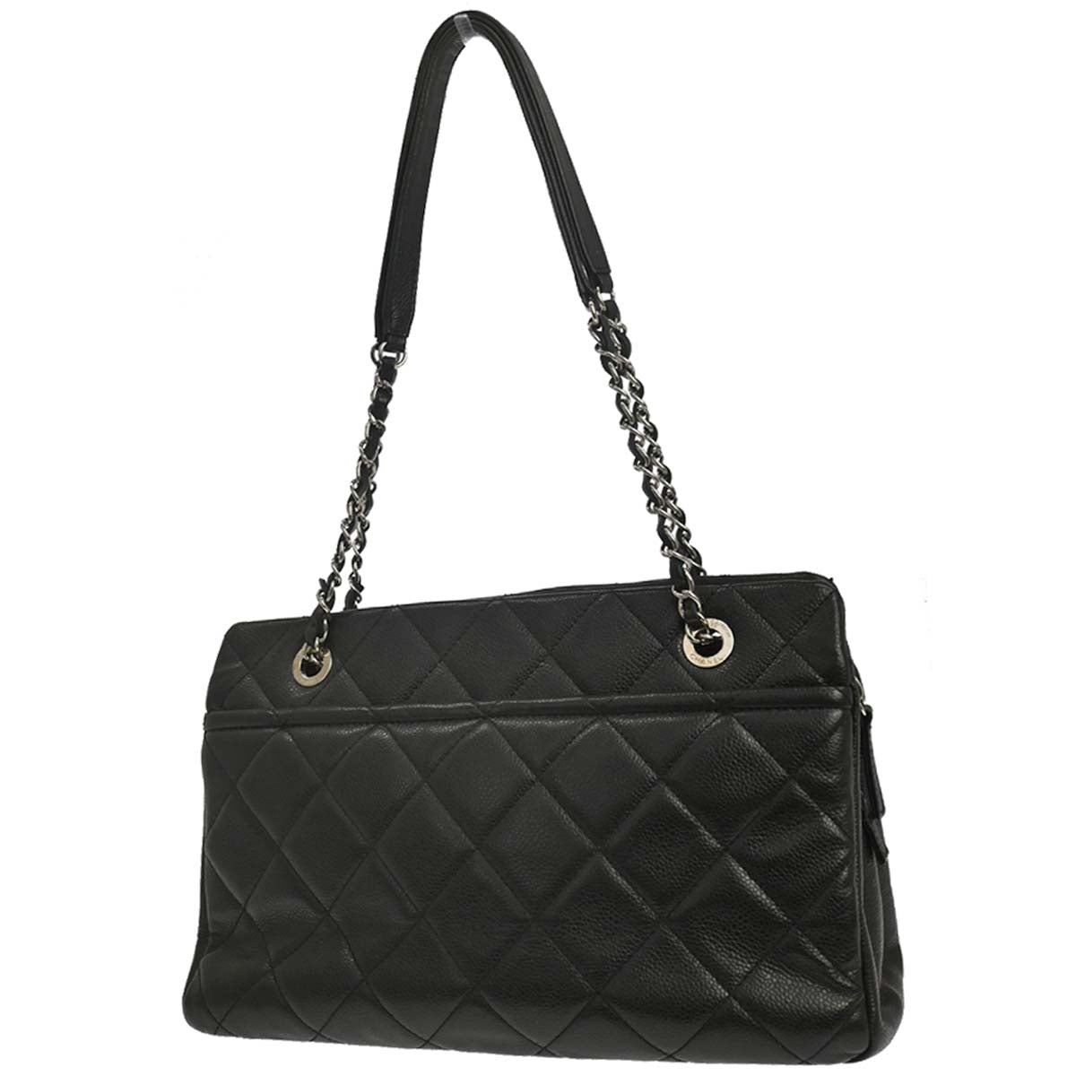 Chanel 2012-2013 Black Caviar Skin Timeless CC Chain Tote Bag