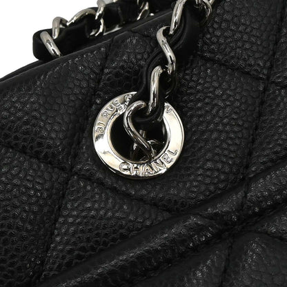 Chanel 2012-2013 Black Caviar Skin Timeless CC Chain Tote Bag