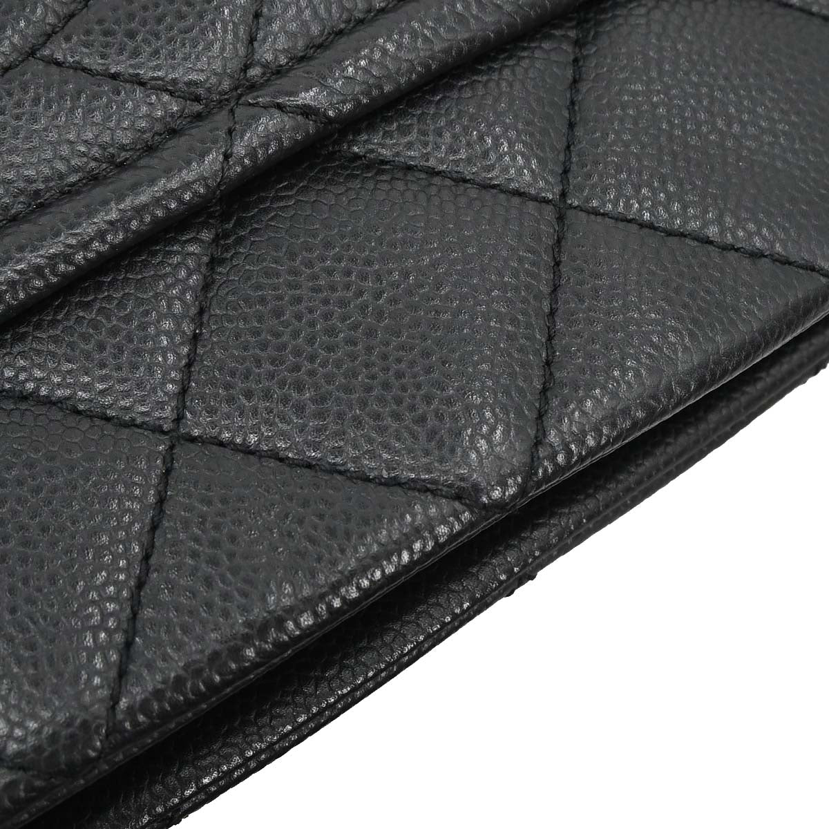 Chanel 2012-2013 Black Caviar Skin Timeless CC Chain Tote Bag