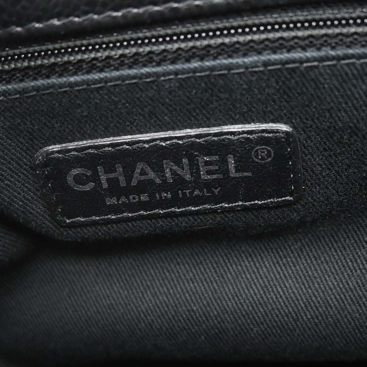 Chanel 2012-2013 Black Caviar Skin Timeless CC Chain Tote Bag