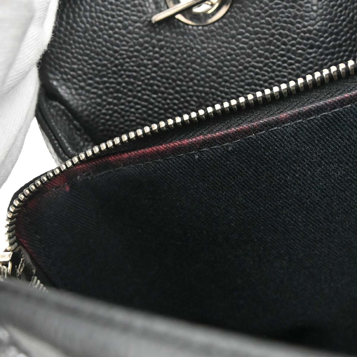Chanel 2012-2013 Black Caviar Skin Timeless CC Chain Tote Bag