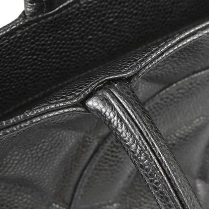 Chanel Black Caviar Medallion Tote Handbag