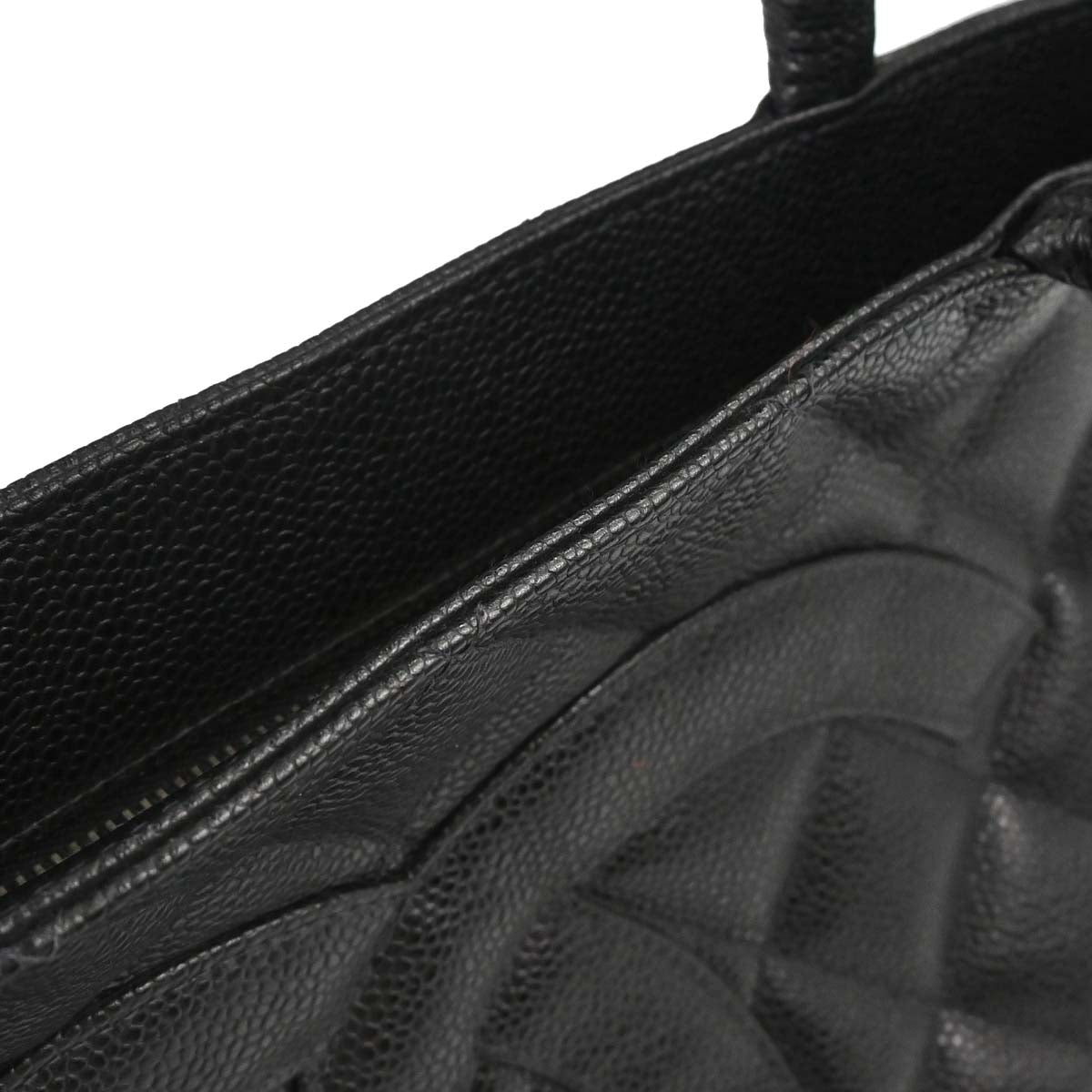 Chanel Black Caviar Medallion Tote Handbag