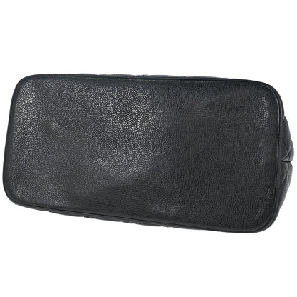 Chanel Black Caviar Skin Medallion Tote Handbag