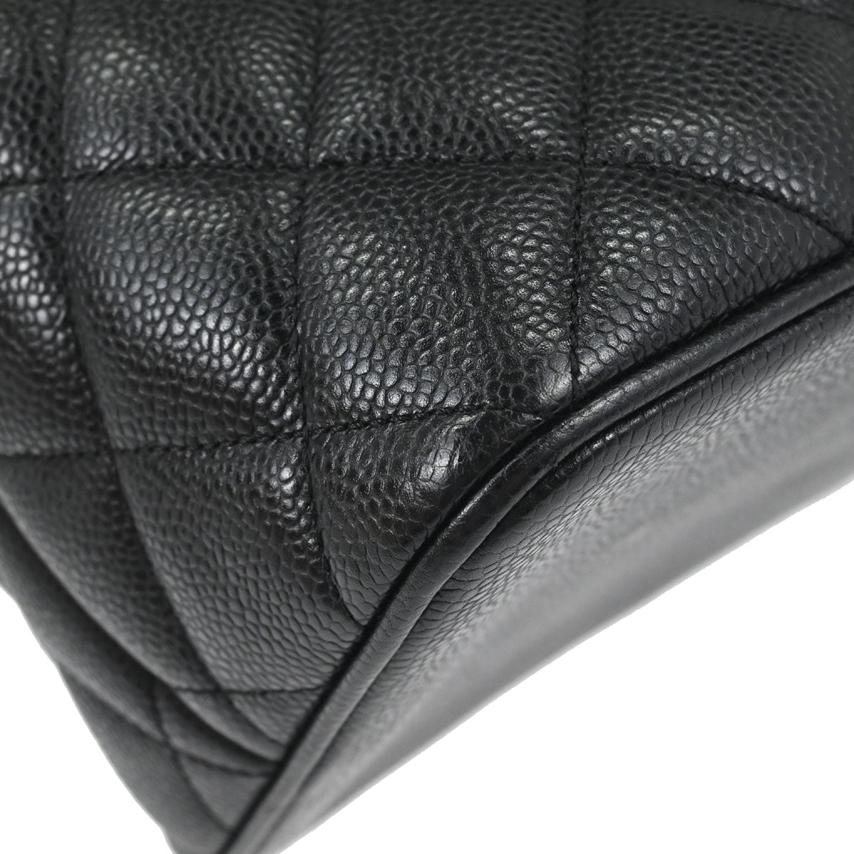 Chanel Black Caviar Skin Medallion Tote Handbag