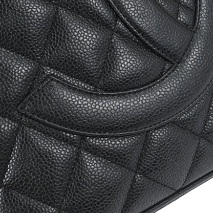 Chanel Black Caviar Skin Medallion Tote Handbag