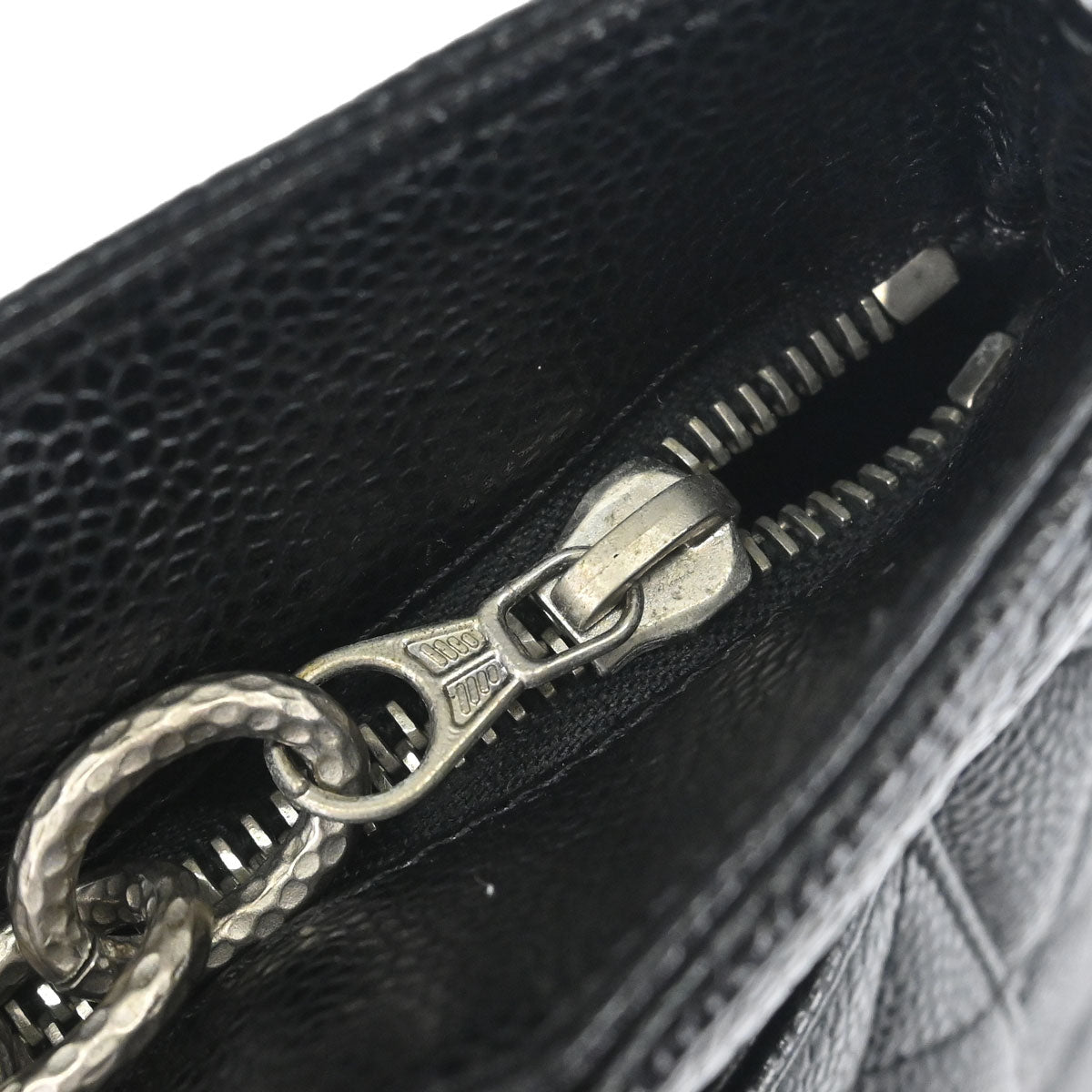 Chanel Black Caviar Skin Medallion Tote Handbag