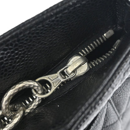 Chanel Black Caviar Skin Medallion Tote Handbag