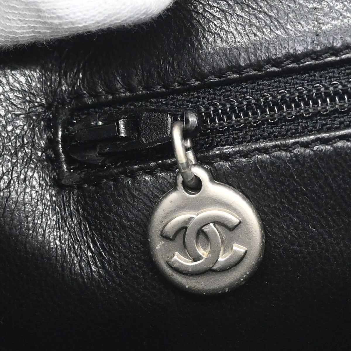 Chanel Black Caviar Skin Medallion Tote Handbag
