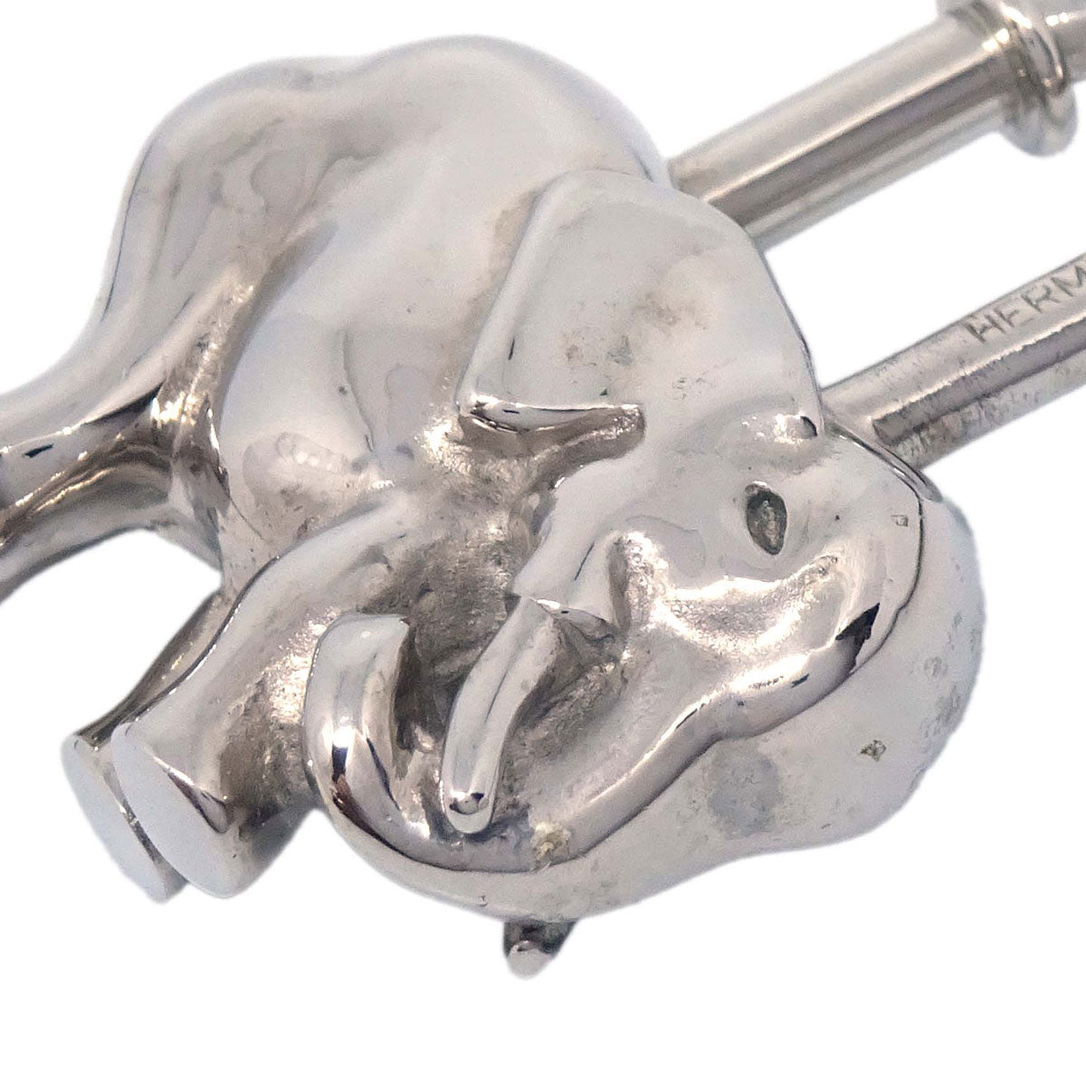 Hermes 1988 Elephant Cadena Silver Small Good