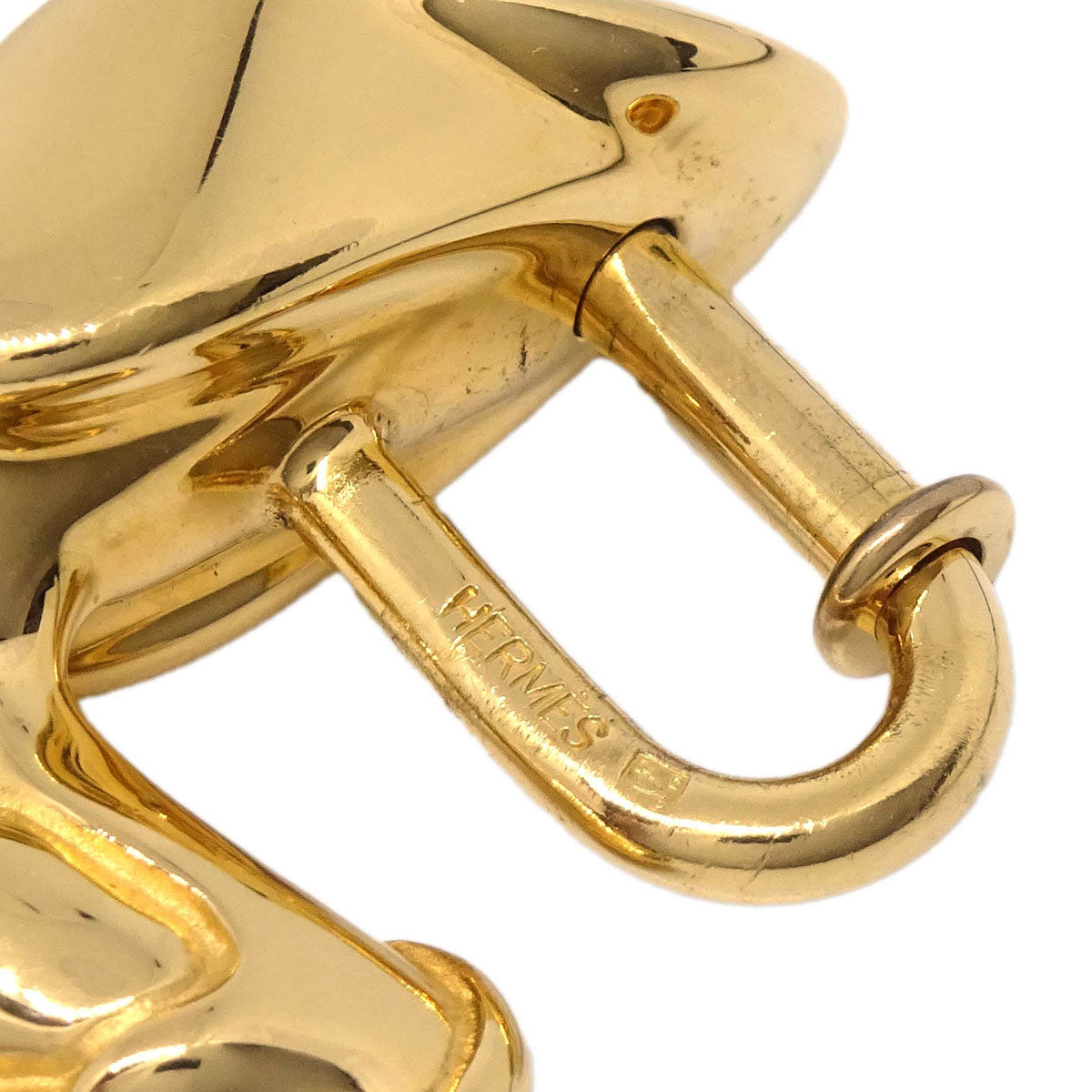 Hermes Pelican Motif 1992 Limited Cadena Padlock Gold Bag Charm