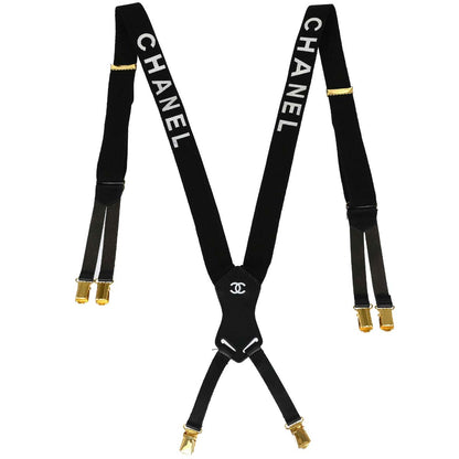 Chanel Black Suspenders 21 Small Good