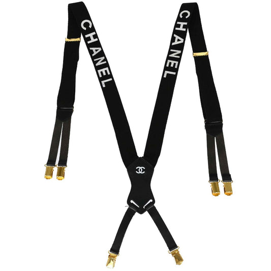 Chanel Black Suspenders 21 Small Good