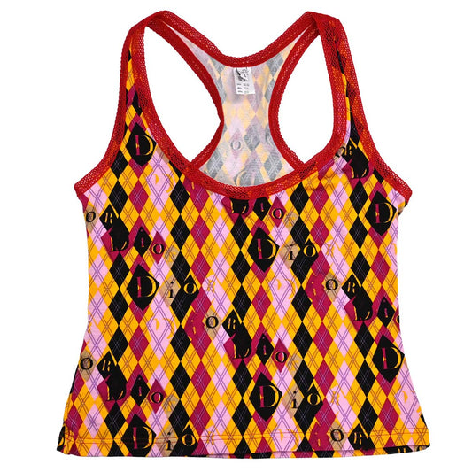 Christian Dior Argyle Tank Top Yellow Pink #38