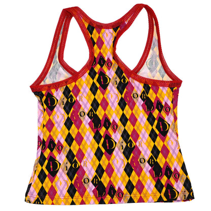Christian Dior Argyle Tank Top Yellow Pink #38