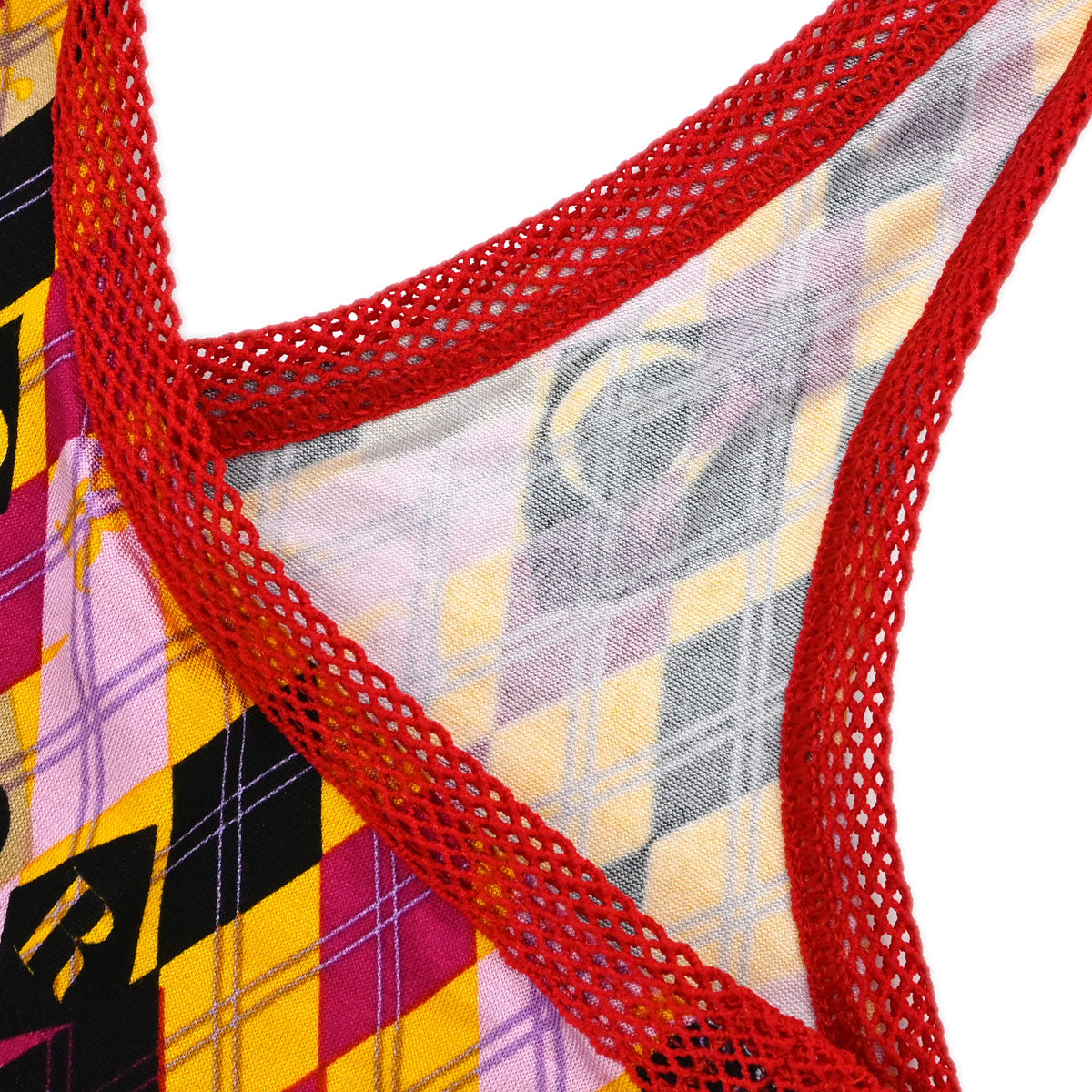 Christian Dior Argyle Tank Top Yellow Pink #38
