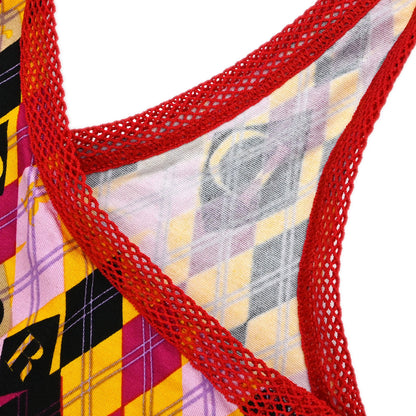 Christian Dior Argyle Tank Top Yellow Pink #38