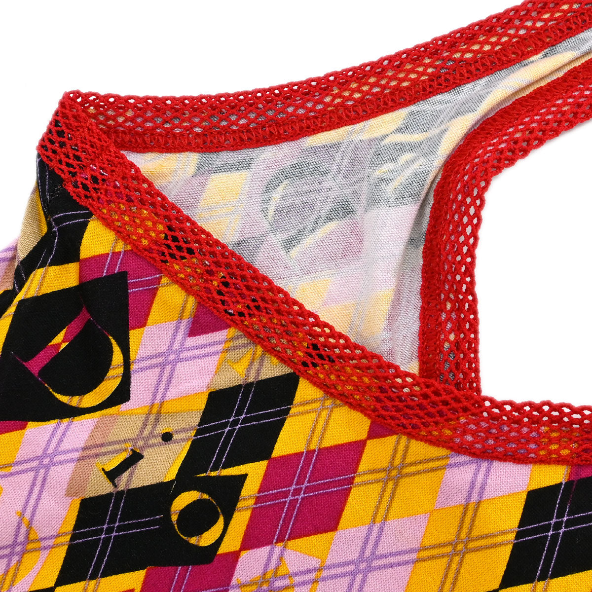 Christian Dior Argyle Tank Top Yellow Pink #38
