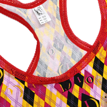 Christian Dior Argyle Tank Top Yellow Pink #38