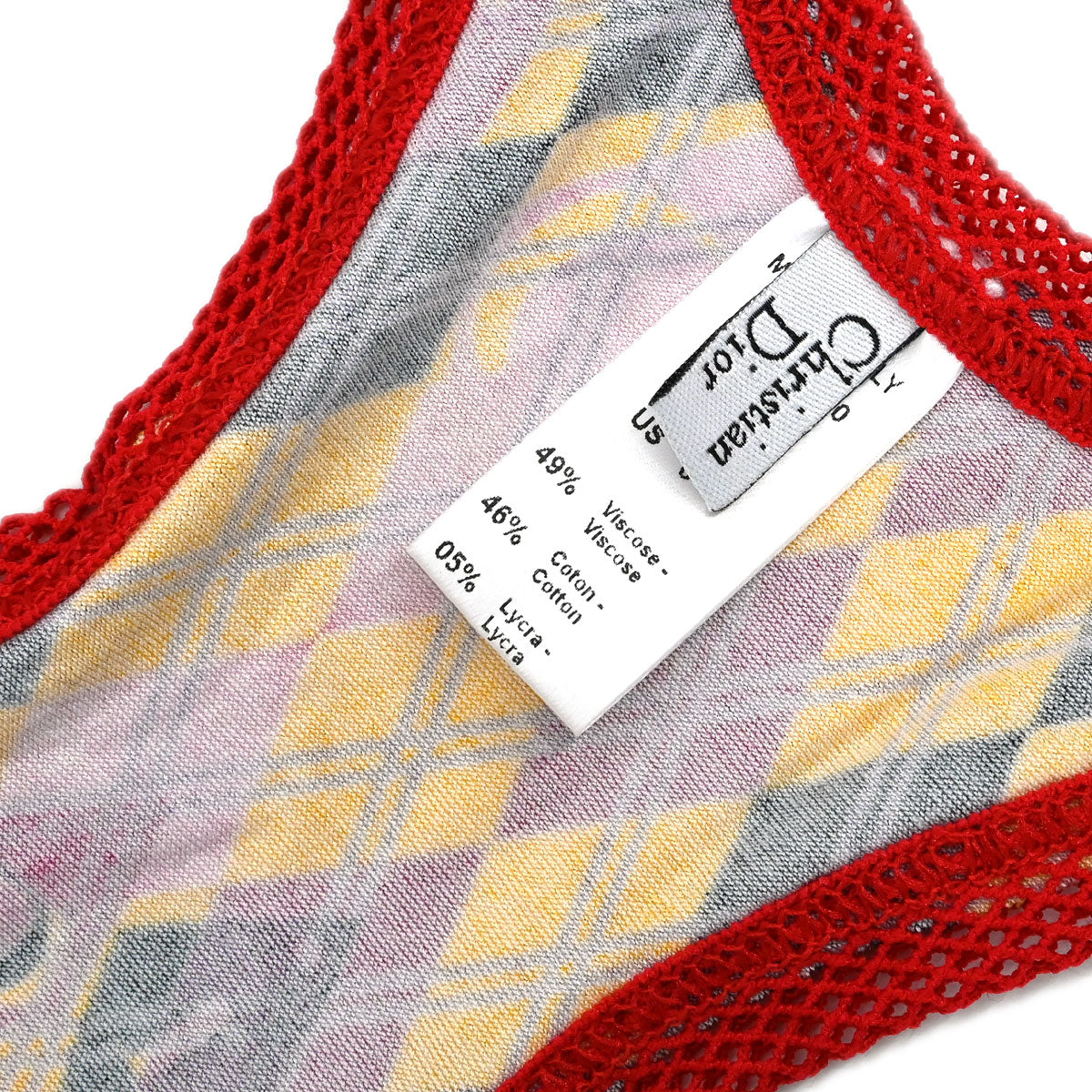 Christian Dior Argyle Tank Top Yellow Pink #38
