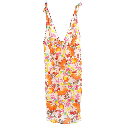 Christian Dior Sleeveless Top Sheer Floral Print White #36