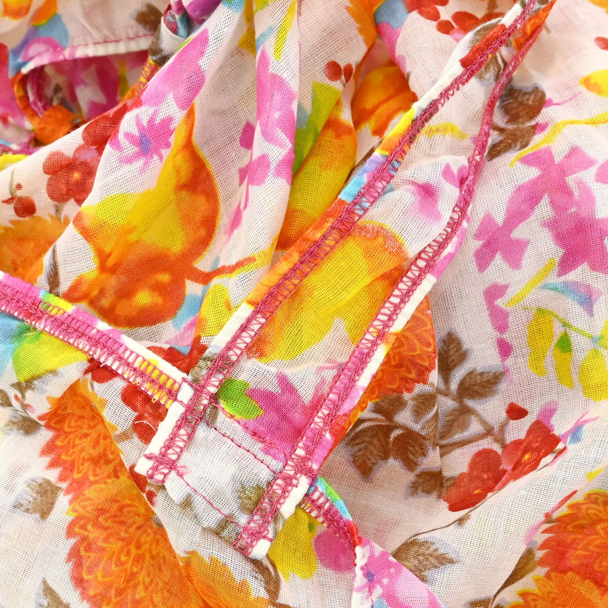 Christian Dior Sleeveless Top Sheer Floral Print White #36