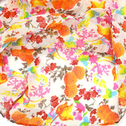 Christian Dior Sleeveless Top Sheer Floral Print White #36