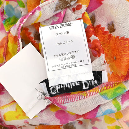 Christian Dior Sleeveless Top Sheer Floral Print White #36