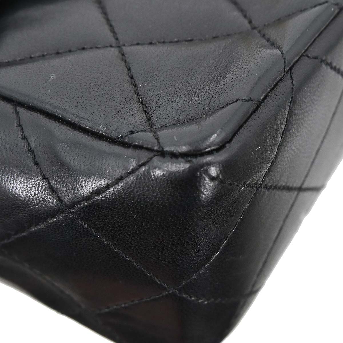 Chanel 1989-1991 Black Lambskin Mini Classic Square Flap Shoulder Bag 17