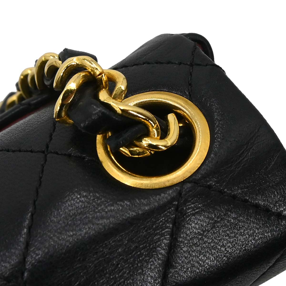 Chanel 1989-1991 Black Lambskin Mini Classic Square Flap Shoulder Bag 17