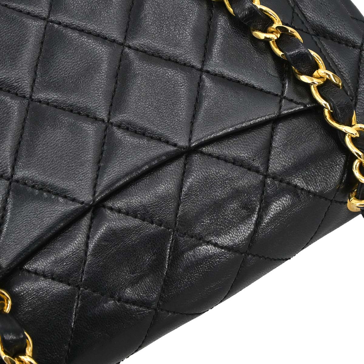 Chanel 1989-1991 Black Lambskin Mini Classic Square Flap Shoulder Bag 17