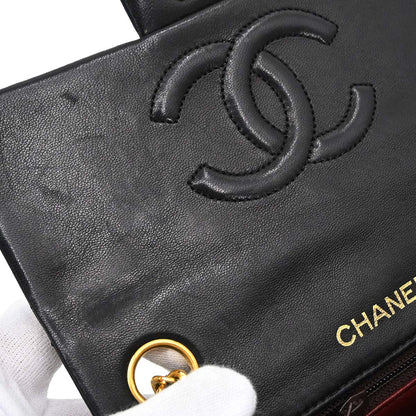Chanel 1989-1991 Black Lambskin Mini Classic Square Flap Shoulder Bag 17