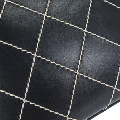 Chanel Black Calfskin Wild Stitch Tote Handbag