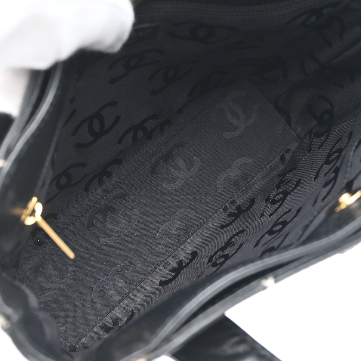 Chanel Black Calfskin Wild Stitch Tote Handbag