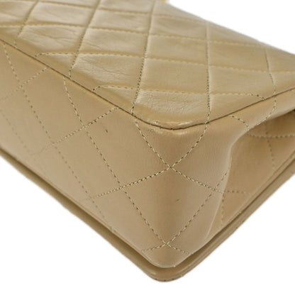 Chanel Beige Lambskin Turnlock Mini Full Flap Shoulder Bag