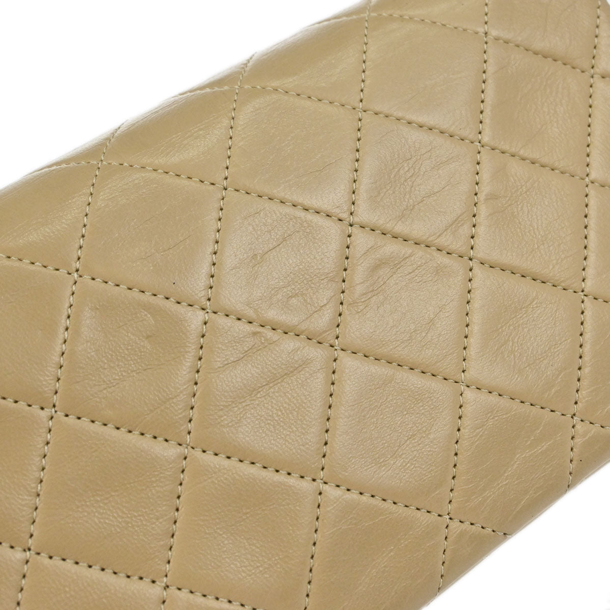 Chanel Beige Lambskin Turnlock Mini Full Flap Shoulder Bag