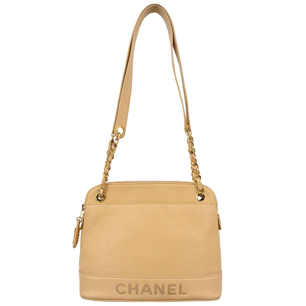 Chanel Beige Caviar Skin Shoulder Bag
