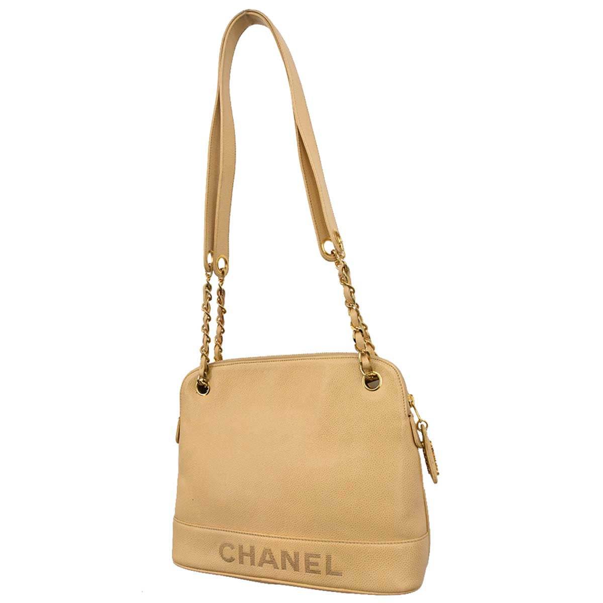 Chanel Beige Caviar Skin Shoulder Bag