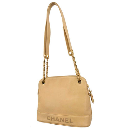 Chanel Beige Caviar Skin Shoulder Bag